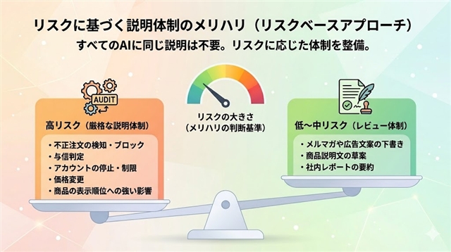 リスクに応じた説明体制のメリハリ