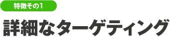 特徴その1 詳細なターゲティング